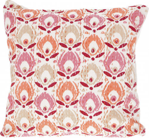 Cushion cover, cushion cover with ethno pattern ` Paradise` - orange/pink - 40x40 cm