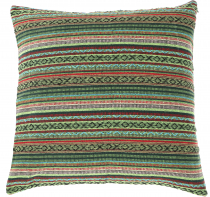 Boho style cushion cover, woven ethno cushion cover - green
