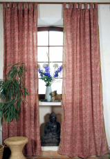 Silky boho curtains, 1 pair bohemian saree fabric curtains, uniqu..