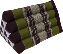 Triangle Thai cushion, triangle cushion, kapok - brown/green