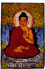 Hand painted batik picture, wall hanging, mural - Buddha 87*67 cm