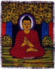 Hand painted batik picture, wall hanging, mural - Buddha 52*42 cm