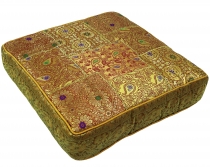 Oriental square patchwork cushion 40 cm, seat cushion, bottom cus..