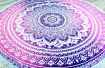 Round Indian Mandala Shawl, Boho Bedspread, Picnic Blanket, Beach..