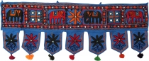 Indian tapestry, Oriental pennant with sequins, Toran - elephant ..