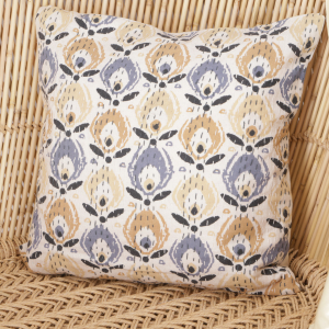 Cushion cover, cushion cover with ethno pattern ` Paradise` - beige/blue - 40x40 cm