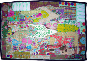 Indian tapestry patchwork wall hanging, single piece 150*100 cm - pattern 38