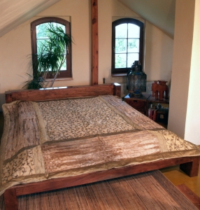 Brocade velvet blanket, bedspread, bedspread - beige - 270x230 cm