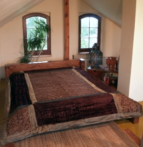 Brocade velvet blanket, bedspread, bedspread - brown - 270x230 cm