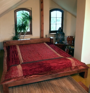 Brocade velvet blanket, bedspread, bedspread - red - 270x230 cm